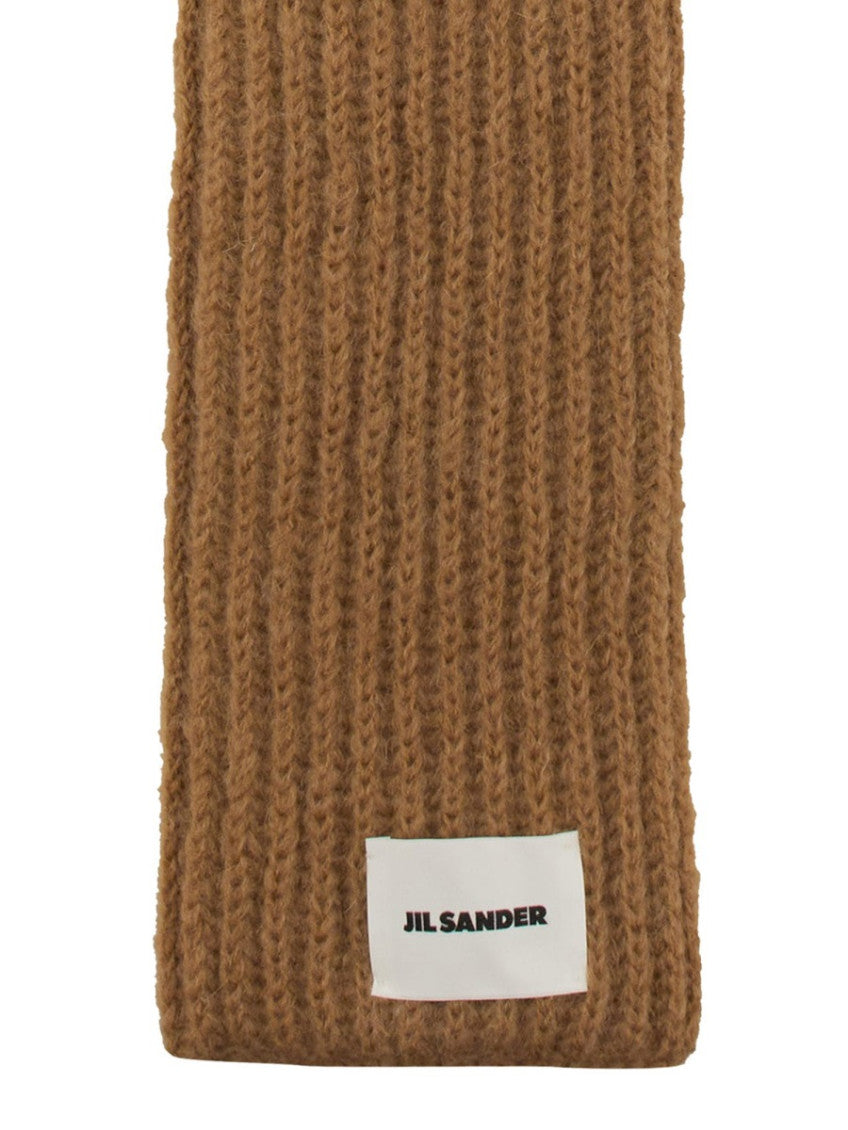 Beige Logo Knitted Scarf 2