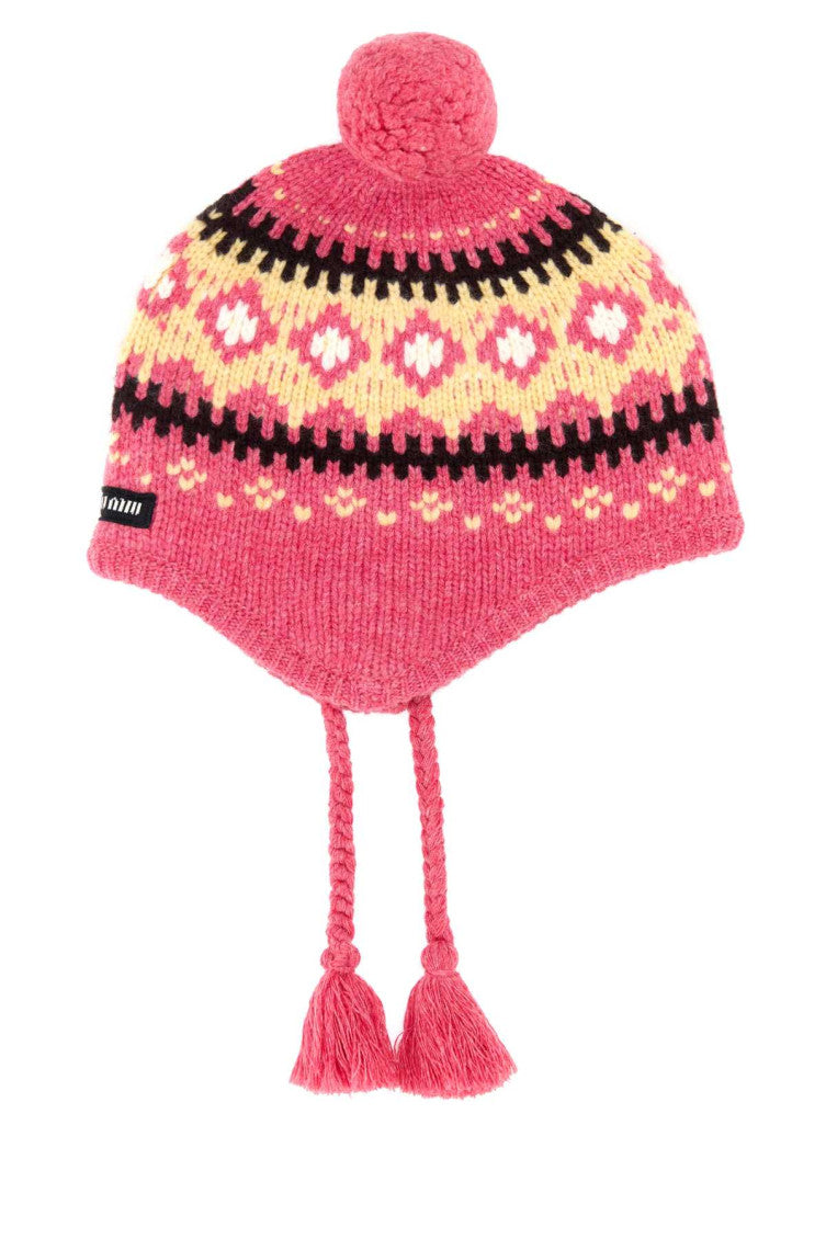 Pink Knitted Beanie Hat 1