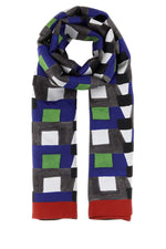 Red Foulard Geometric Scarf 1