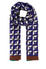 Blue Foulard Geometric Scarf 1