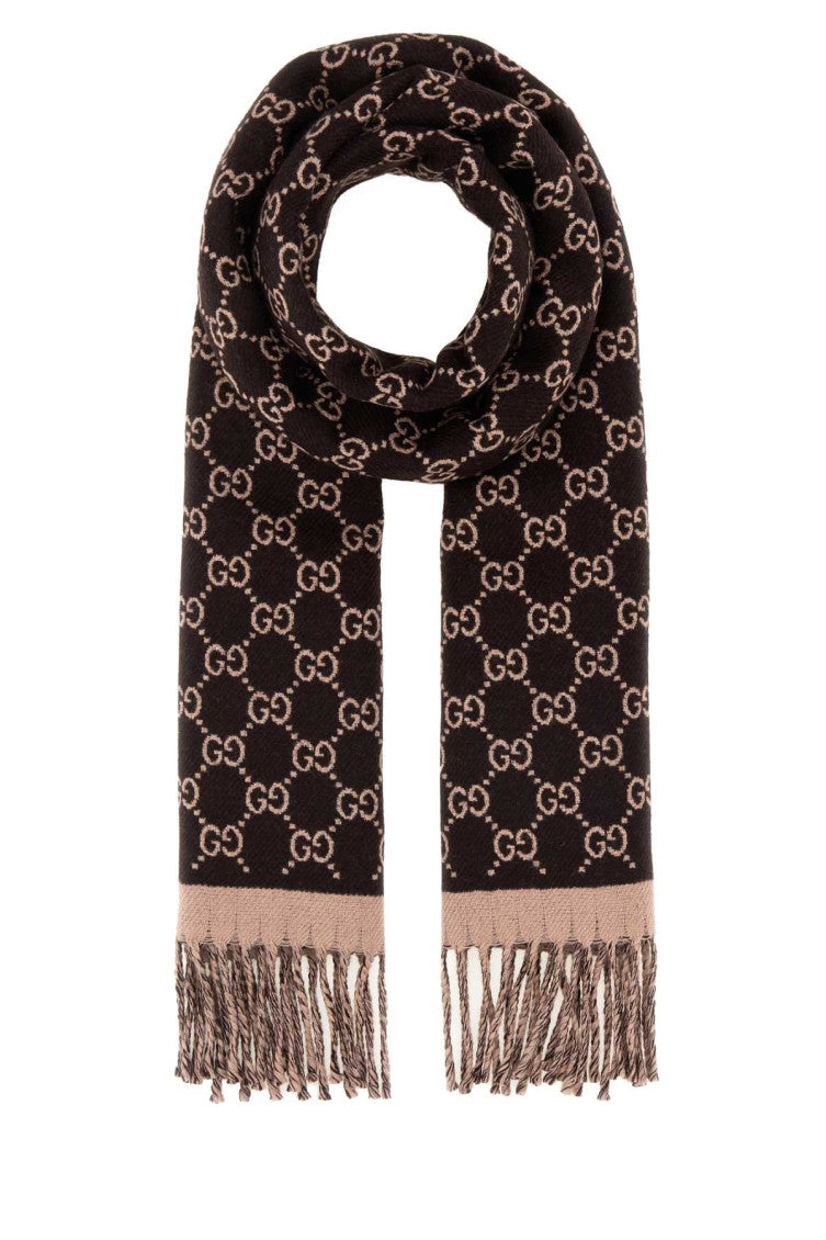 Dark Brown New Moon Logo Scarf 1
