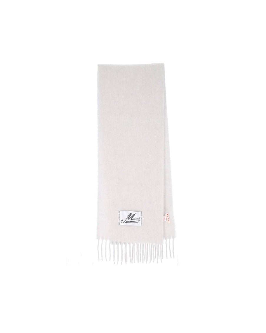 White Logo Solid Scarf 1