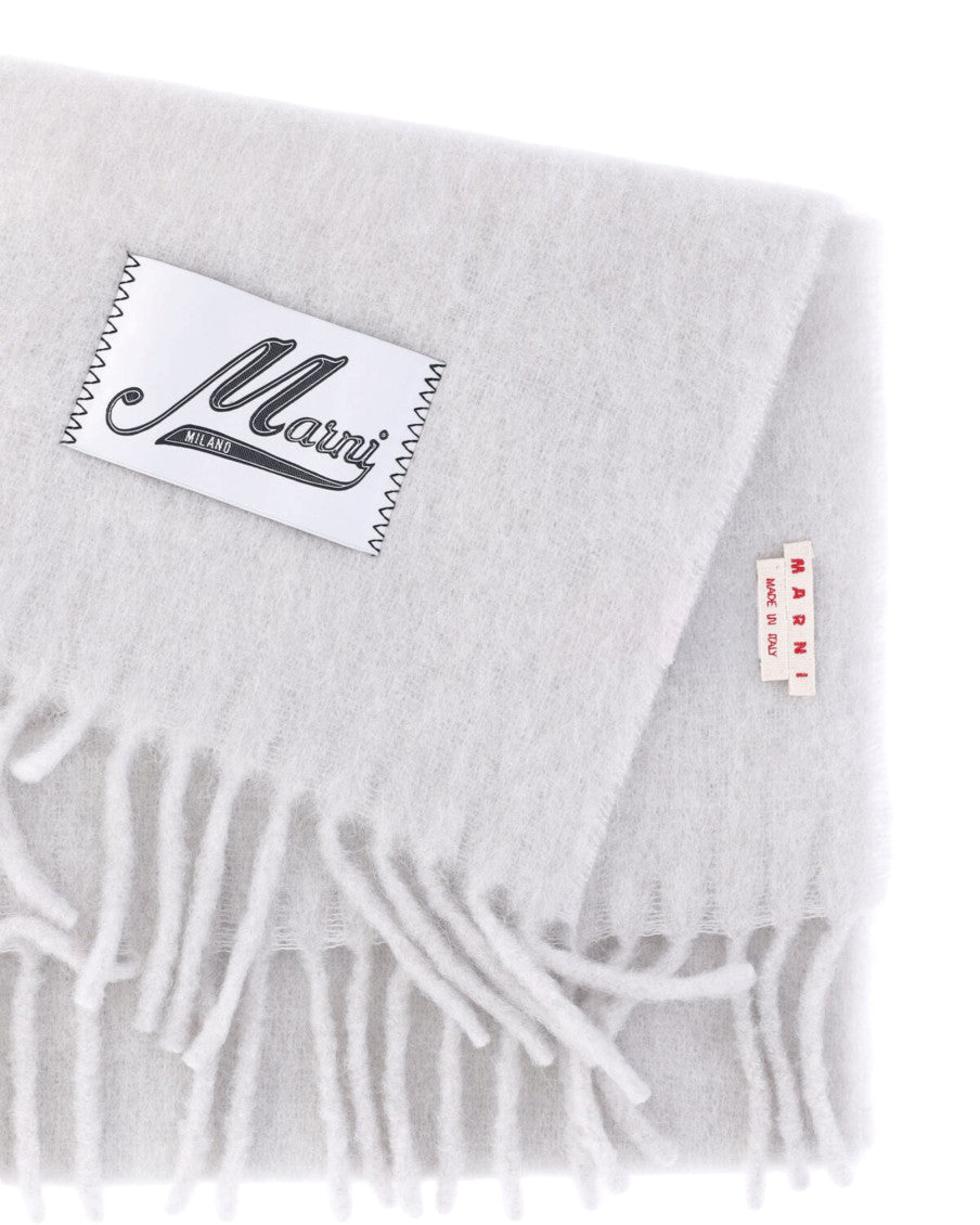 White Logo Solid Scarf 2