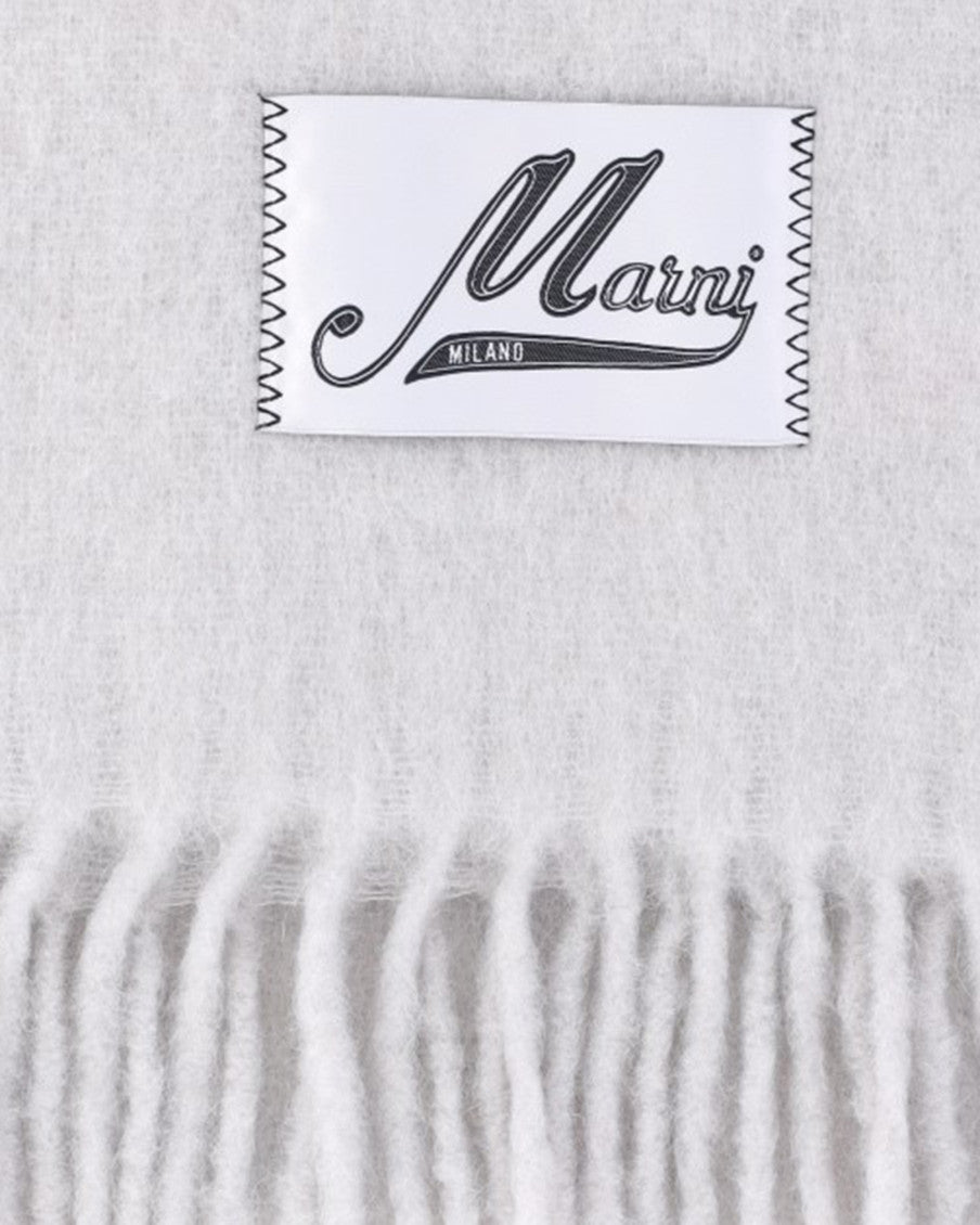 White Logo Solid Scarf 3