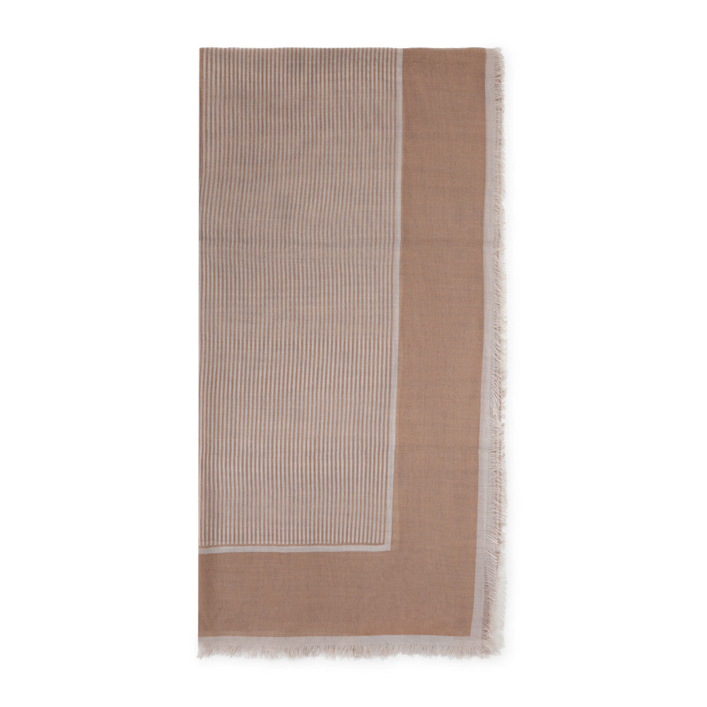 Beige Large Stripes Scarf 1