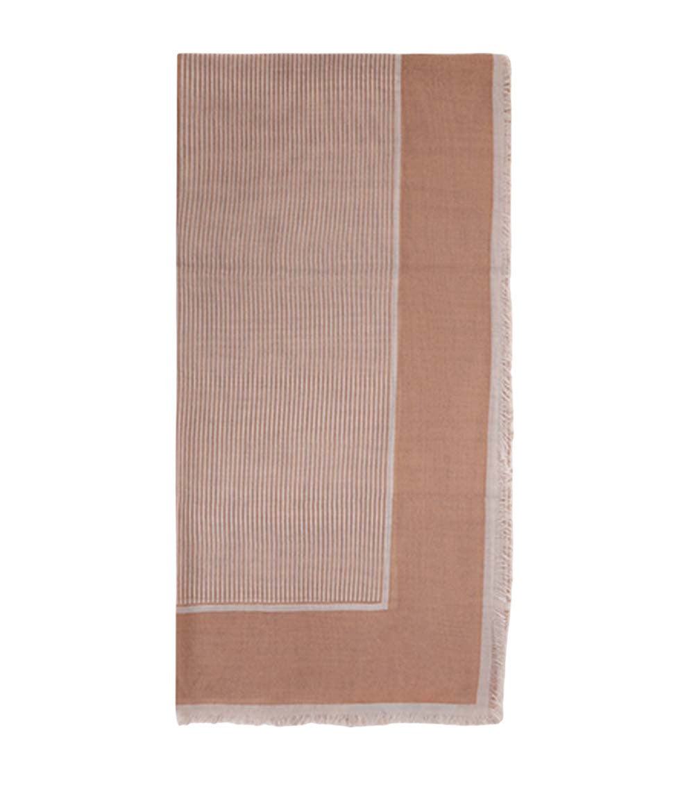 Beige Large Stripes Scarf 2