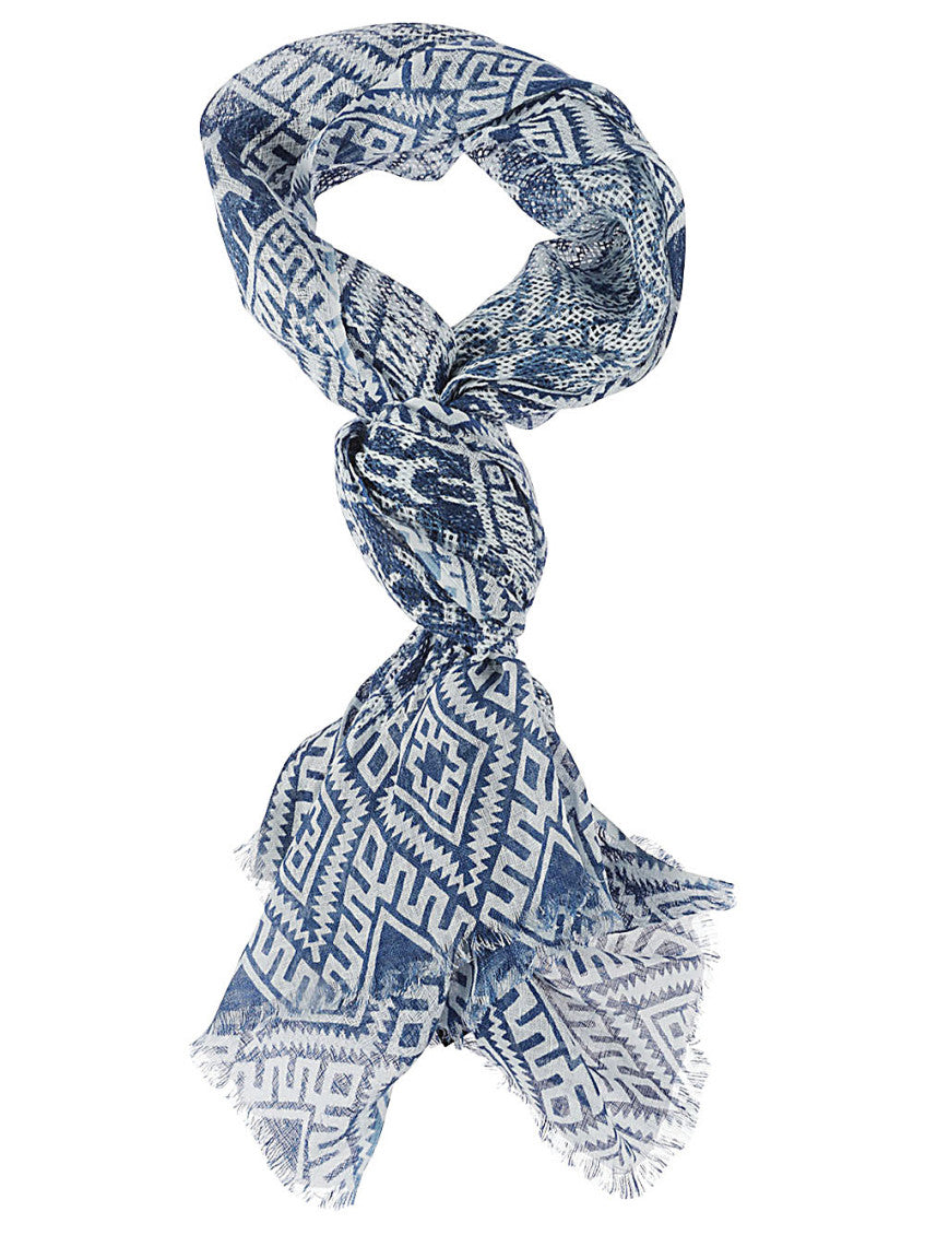 Blue Geometric Scarf 1