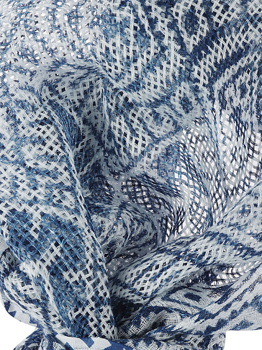 Blue Geometric Scarf 2