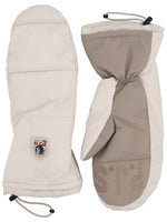 Beige Solid Mitten Gloves 1