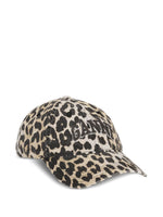 Leopard Print Logo Canvas Baseball Cap 1