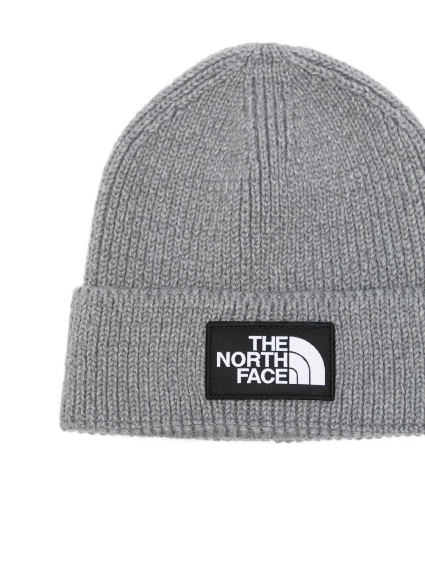 Grey Logo Patch Beanie Hat 2