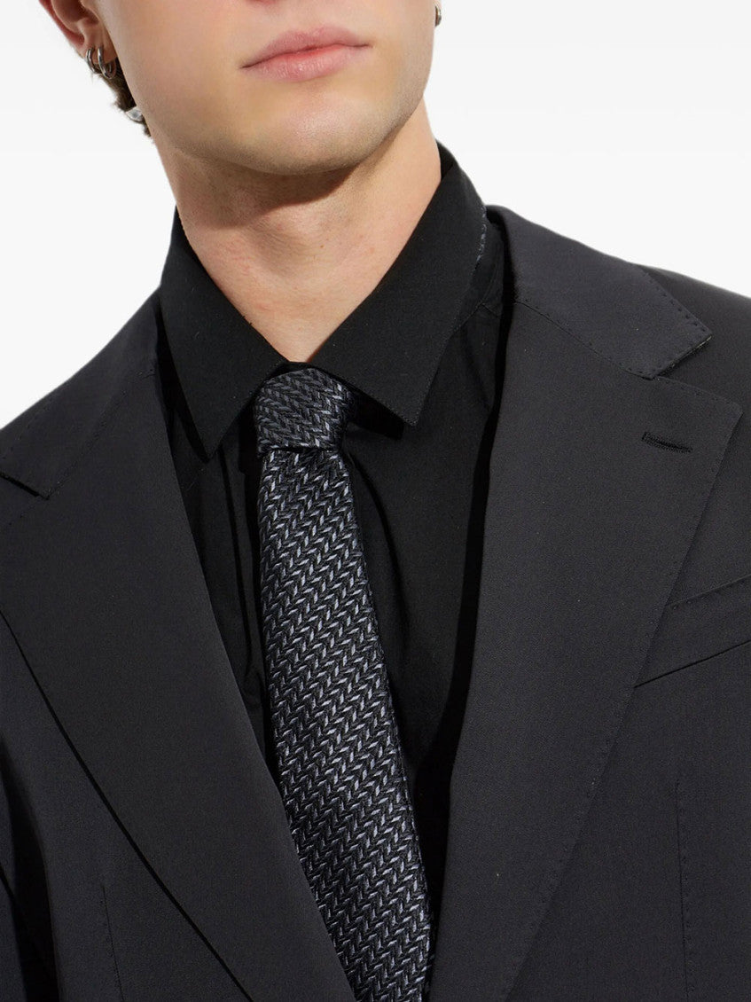 Navy Blue Geometric Tie 2