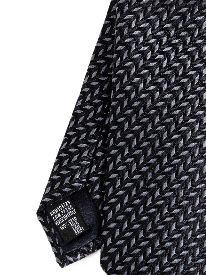 Navy Blue Geometric Tie 4