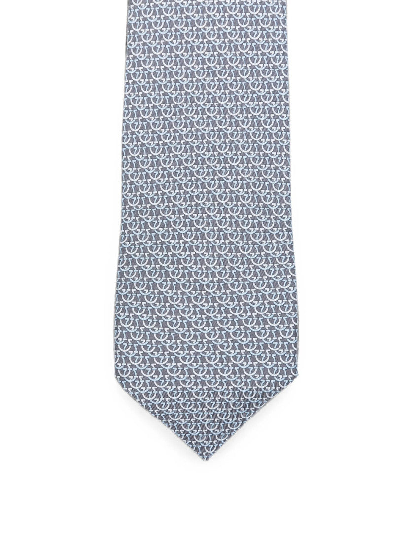 Grey Patterned Logo Tie 3