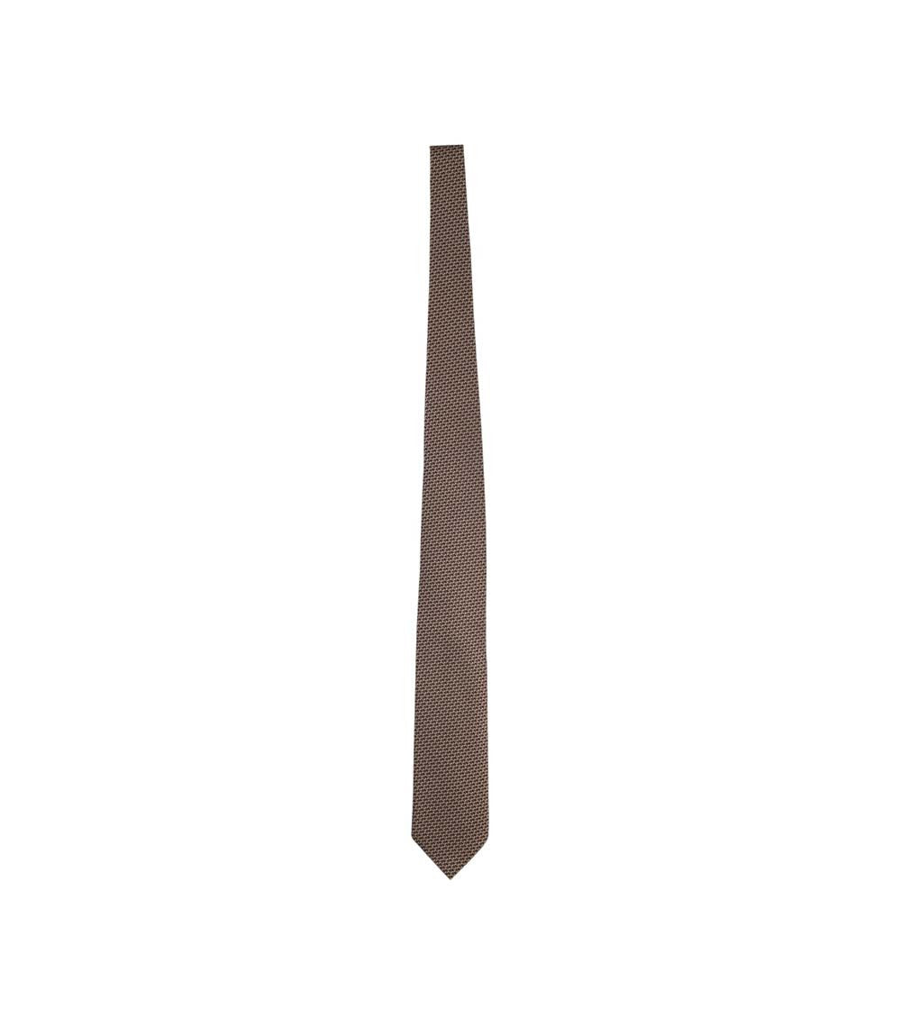 Brown textured Tie 1