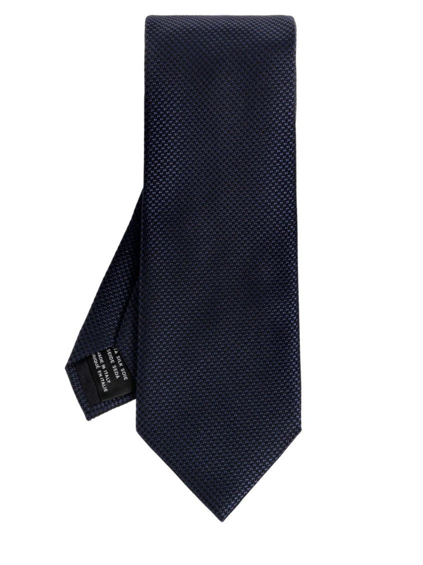 Navy Blue Textured Tie 1
