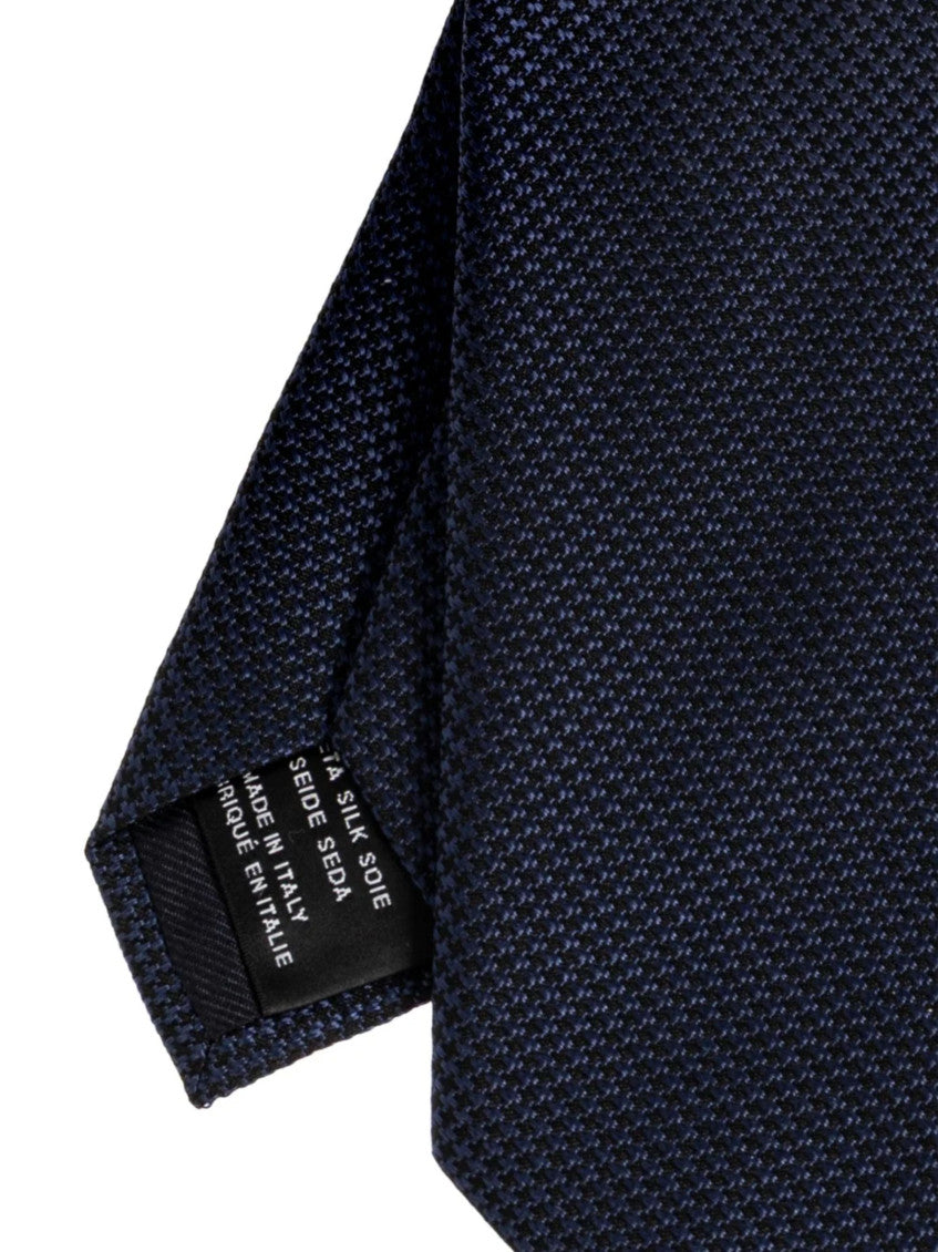 Navy Blue Textured Tie 2