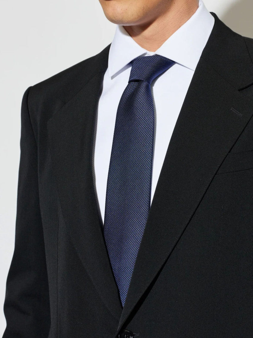 Navy Blue Textured Tie 3