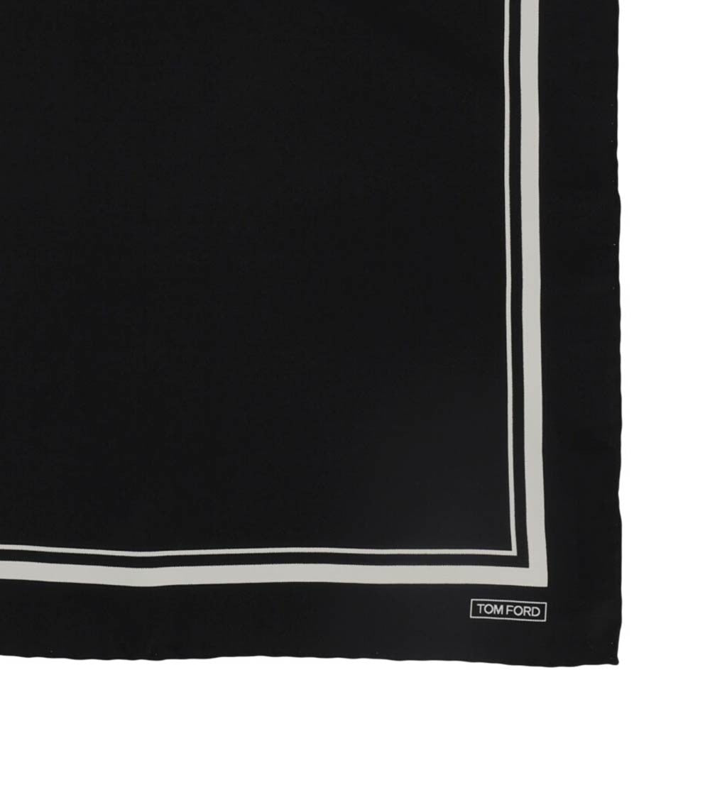 Black Logo Square Scarf 2