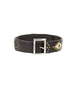 Dark Brown Studded Buckle Belt 1
