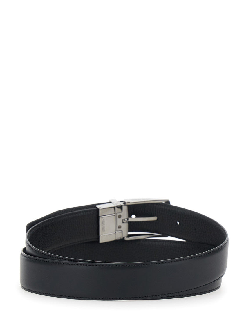 Black Solid Reversible Belt 2