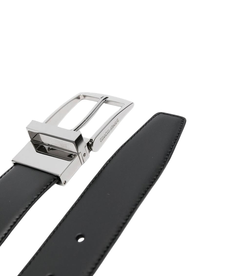 Black Solid Reversible Belt 3