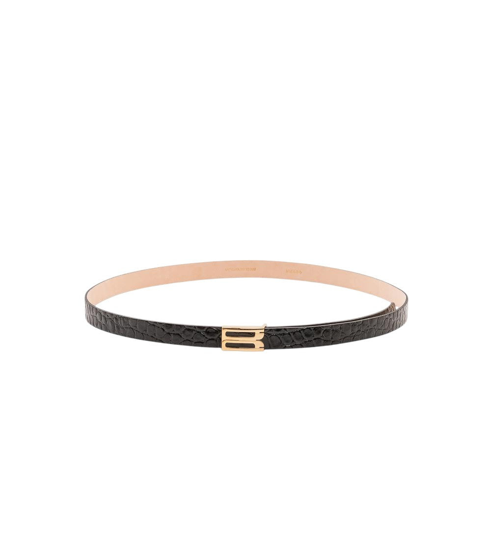Black Textured Buckle Belt 1