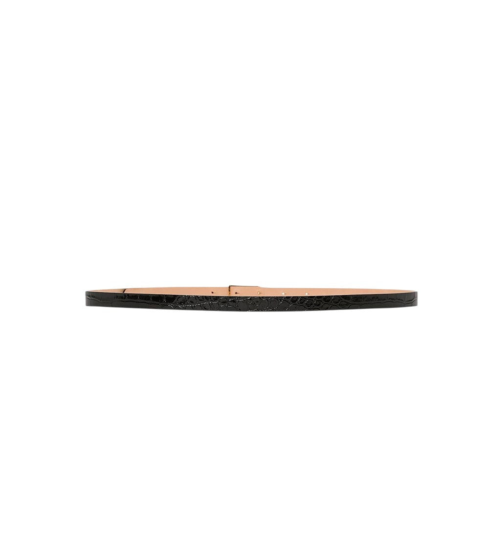 Black Textured Buckle Belt 2