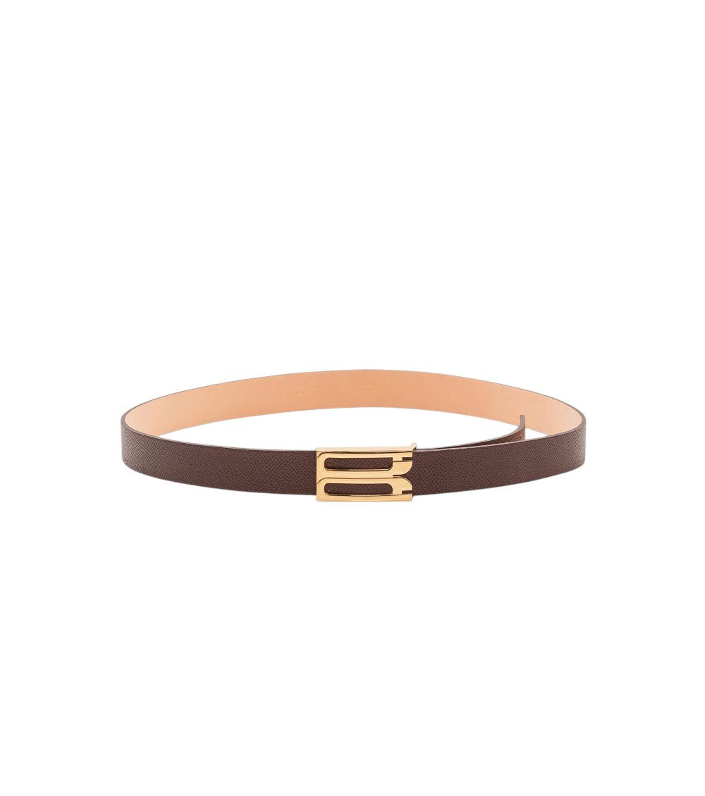 Burgundy Textured Buckle Belt 1
