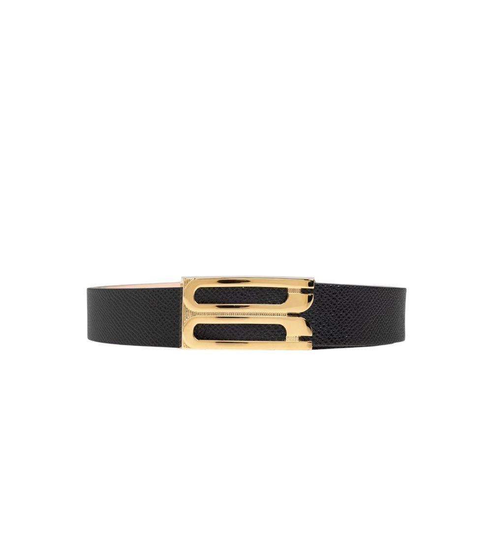 Black Textured Buckle Belt 1