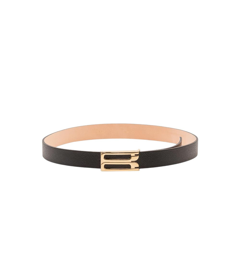 Black Textured Buckle Belt 3