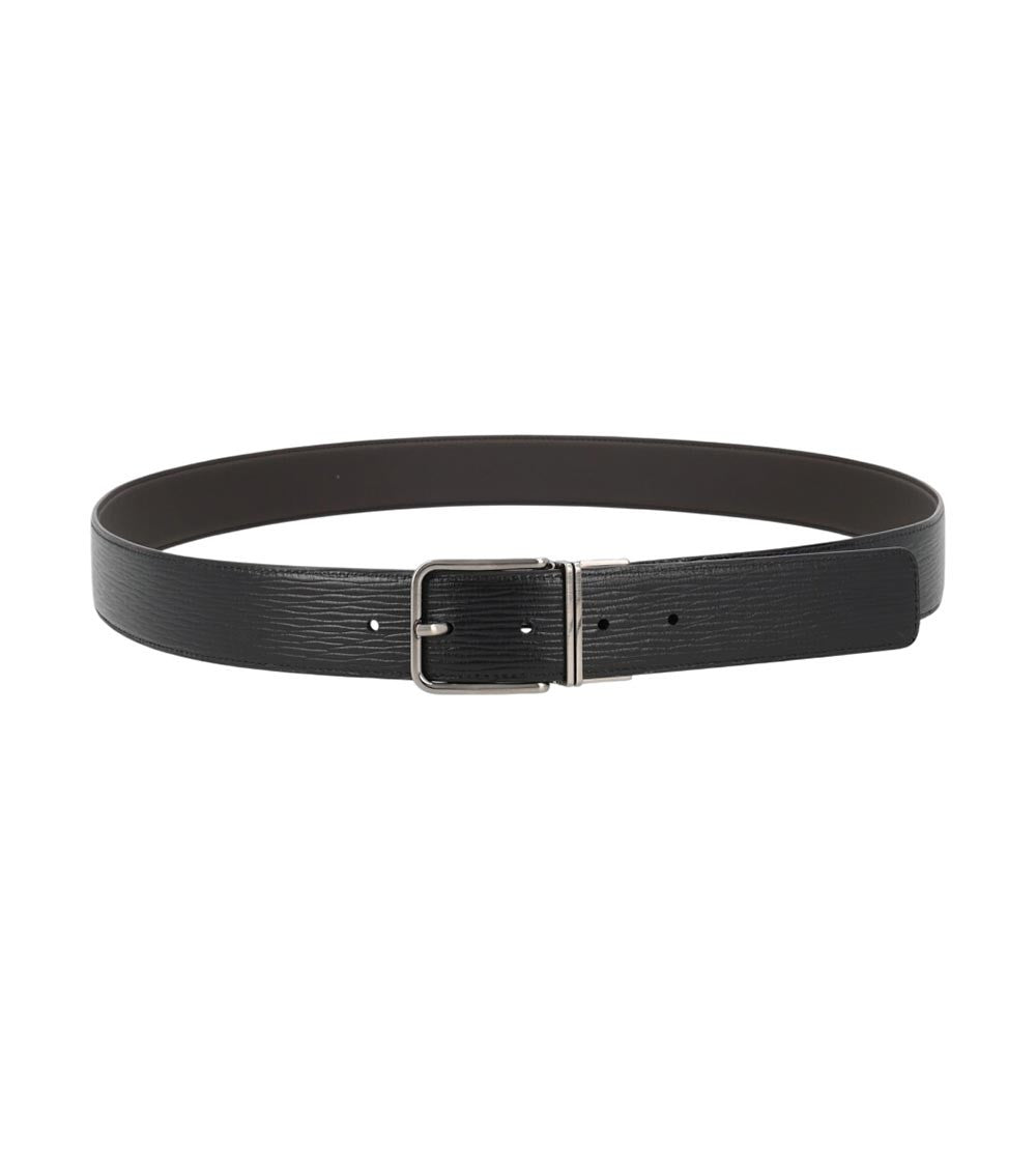Black Textured Reversible Belt 1