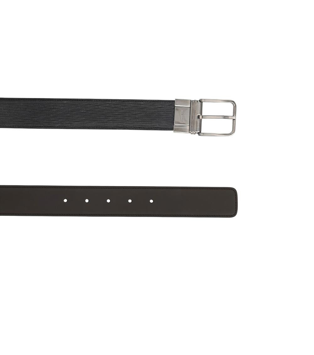 Black Textured Reversible Belt 2
