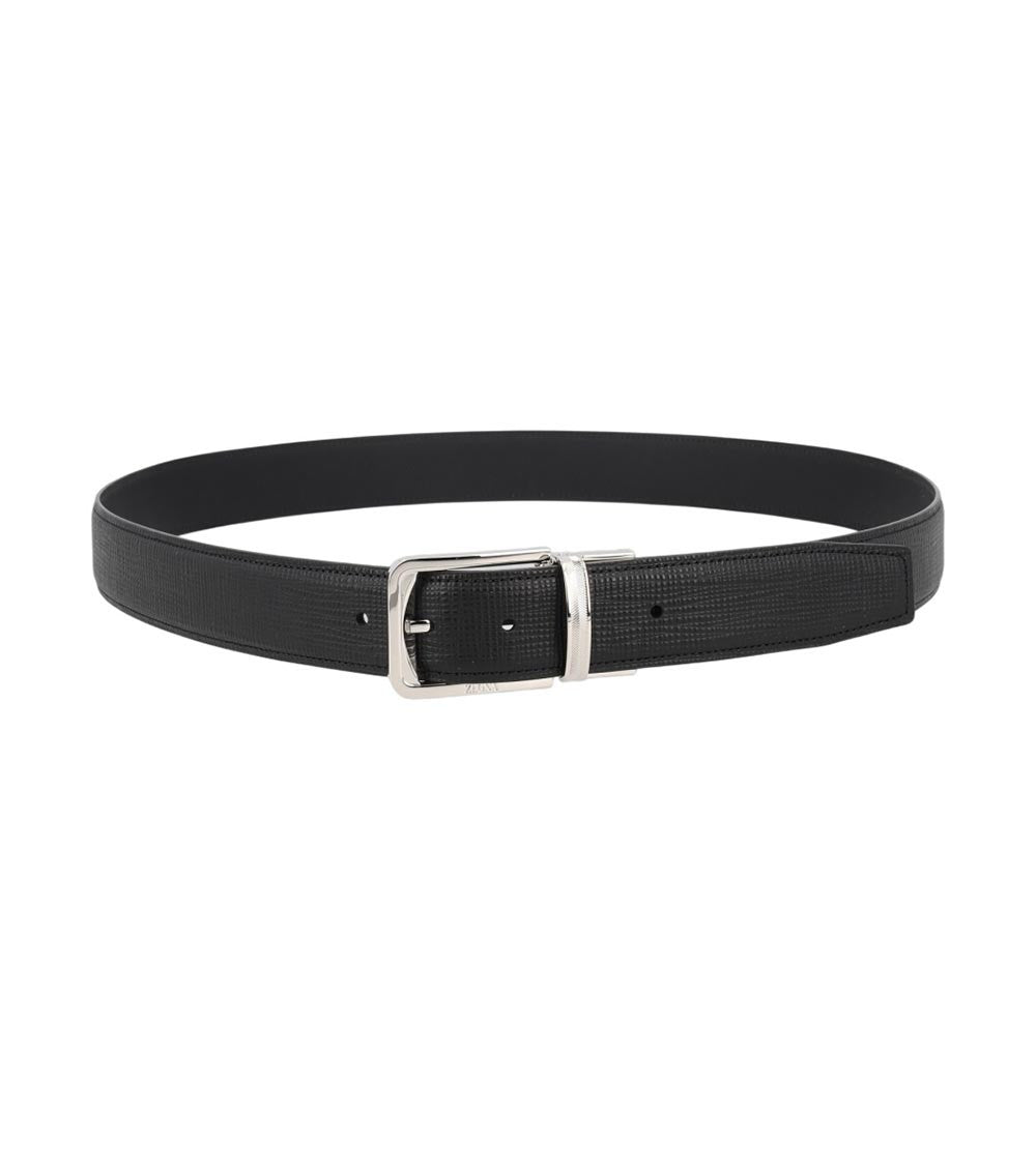 Black Textured Reversible Belt 1