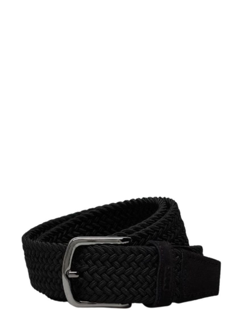 Black Braided Buckle Belt 1