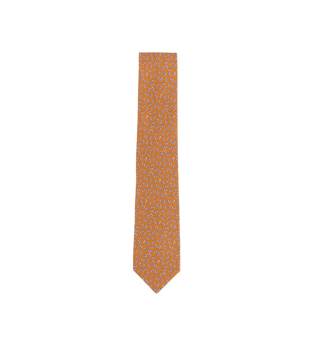 Orange Printed Tie 2