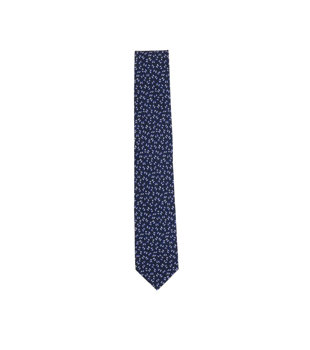 Blue Printed Tie 2