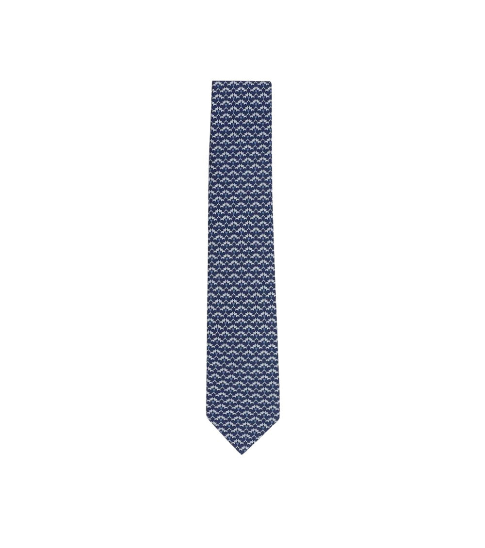 Navy Blue Graphic Tie 2