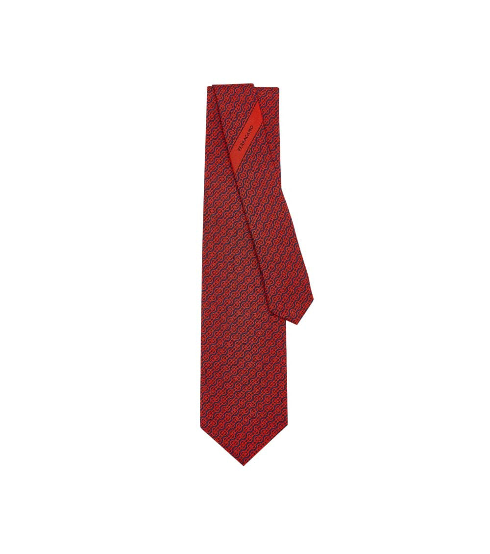 Red Geometric Tie 2