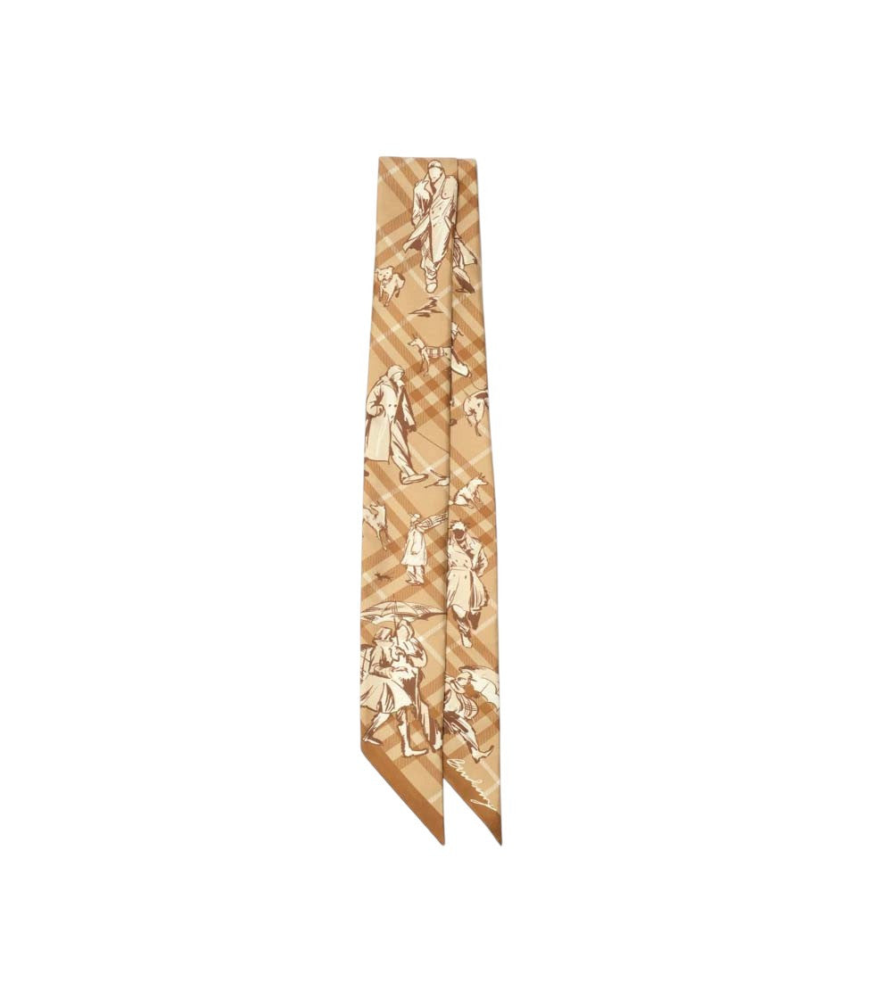 Beige Check Bandana Scarf 1