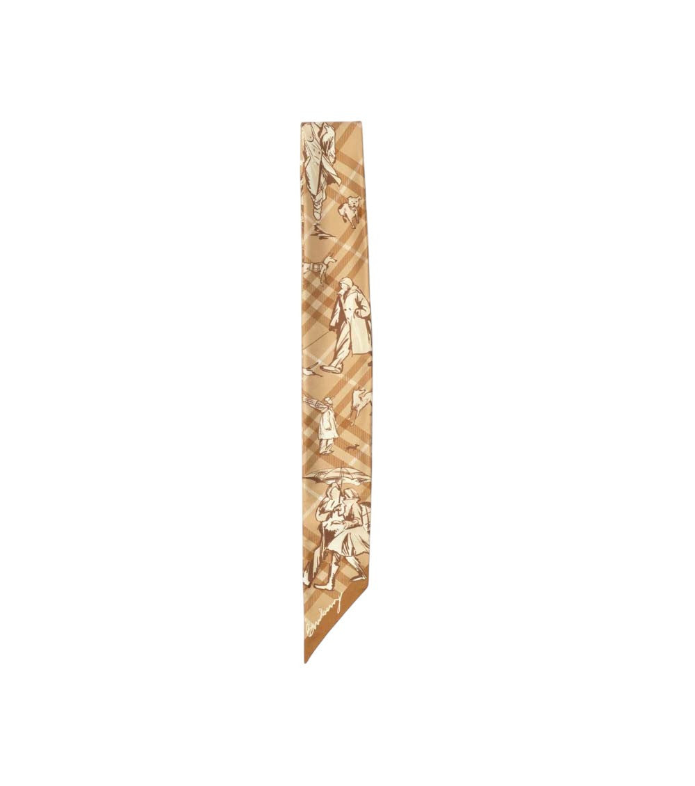 Beige Check Bandana Scarf 2