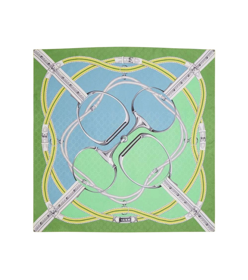 Green Logo Printed Scarf 1