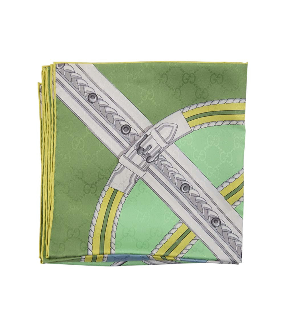 Green Logo Printed Scarf 2