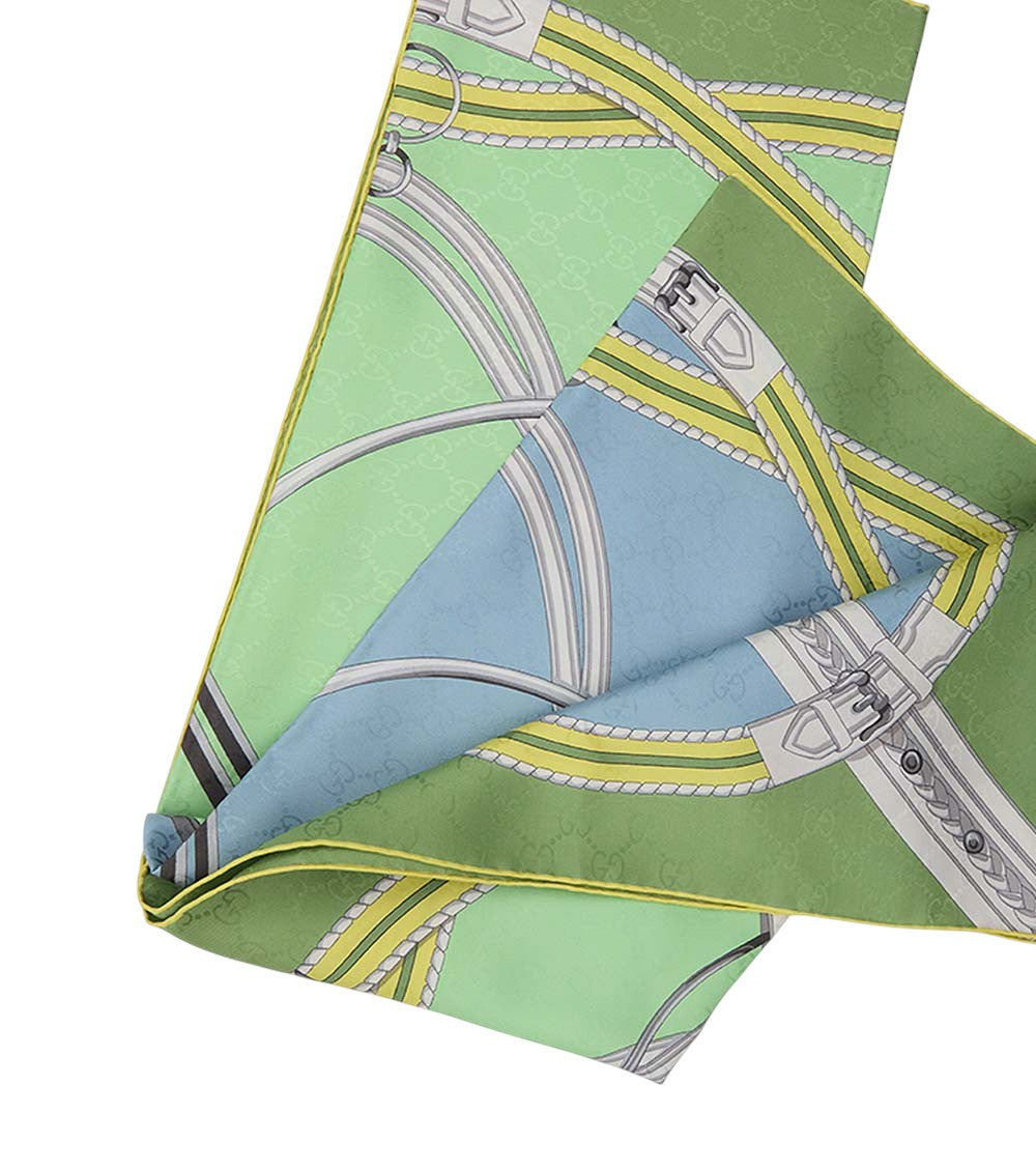Green Logo Printed Scarf 3