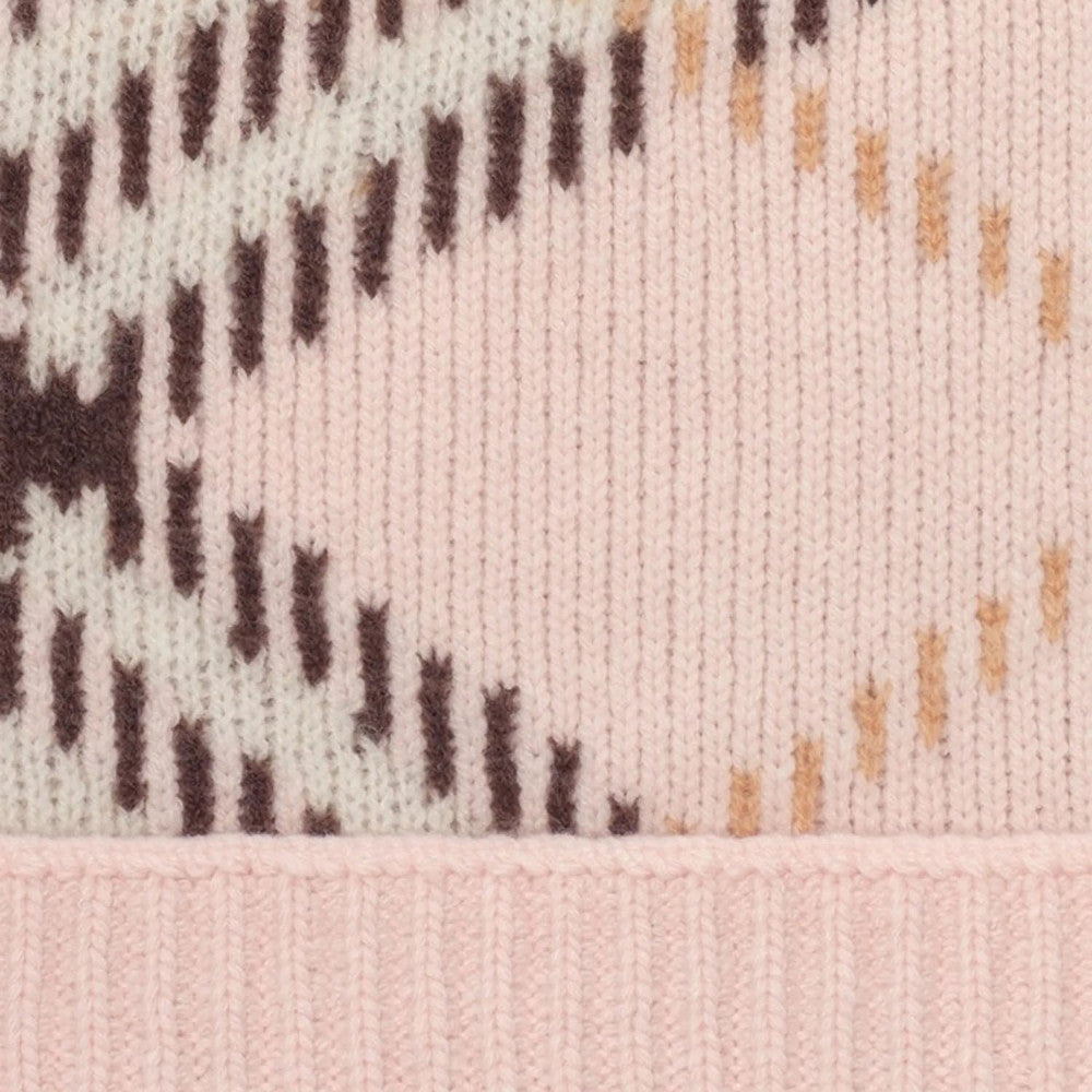 Pink Check Beanie Cap 3