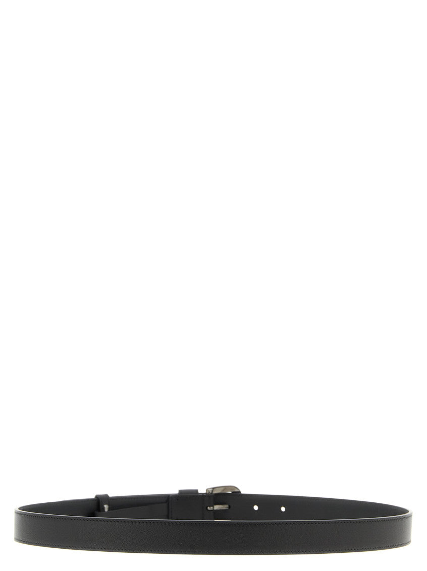 Black VLogo Signature Solid Belt 2