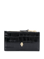 Black Skull flat zip purse 1