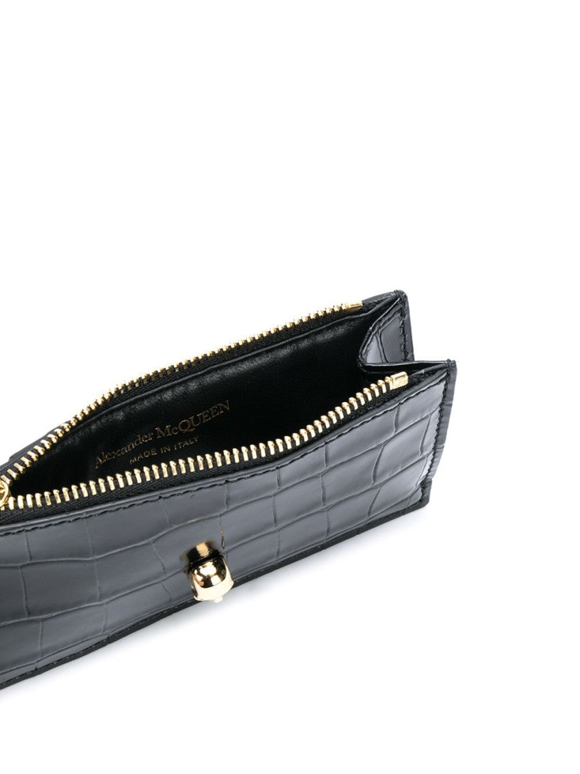 Black Skull flat zip purse 2