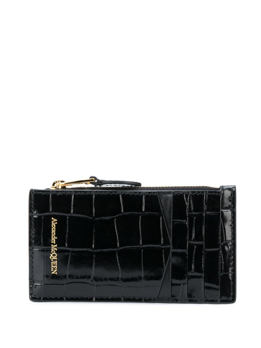 Black Skull flat zip purse 3