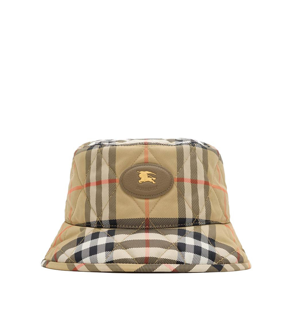 Beige Check Bucket Hat 1